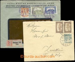 25995 - 1922 - 23 MAĎARSKO  2ks dopisů vyfr. zn. s perfiny, 1x H&S