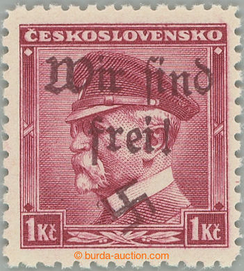 259963 - 1938 MAFFERSDORF / Mi.24, Masaryk 1CZK with overprint Wir si