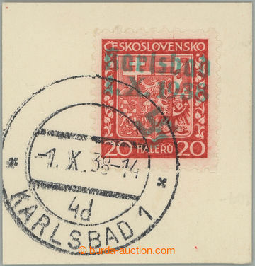 259971 - 1938 KARSLBAD / Mi.3 A EST, Znak 20h červená se zeleným p