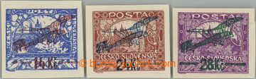 260037 -  Pof.L1-L3, I. provisional air mail stmp., complete imperfor