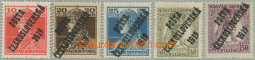 260040 -  Pof.119-123, complete set 10 - 50f, Zita 50f overprint type