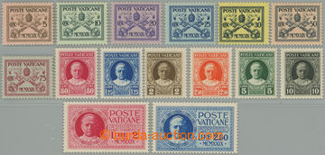 260050 - 1929 Mi.1-15, Pius XI. 5C-2,50L; kompletní série v pěkné