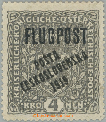 260059 -  Pof.54II, Air FLUGPOST 4 Koruna grey / black, overprint typ