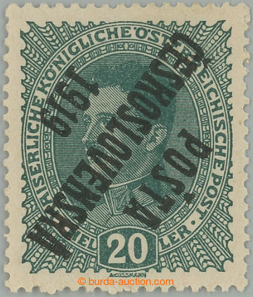 260067 -  Pof.39Pp, Charles 20h blue-green with inverted opt, type II