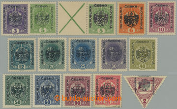 260090 -  PRIVATE OVERPRINT / comp. of 15 stamp. issues Crown, Charle