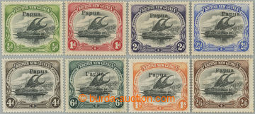 260173 - 1907 SG.38-45, Ship Lakatoi ½P - 2Sh6P with overprint PAPUA