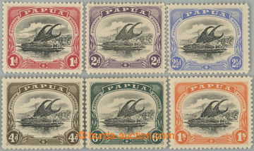 260175 - 1907-1908 SG.49-54, Ship Lakatoi 1P - 1Sh with smaller inscr