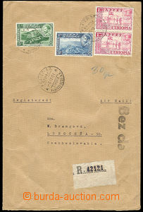 26018 - 1957 Reg letter to Czechoslovakia, franked with. 4  pcs stam