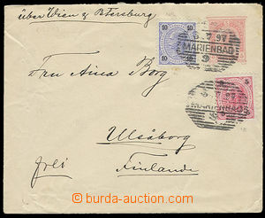 26019 - 1897 postal stationery cover Mi.U66 to Finland, 5 Kreuzer, 1
