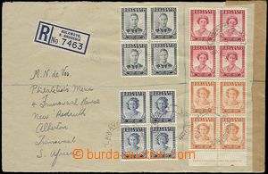 26020 - 1947 Reg letter to South Africa, franked by multicolor frank
