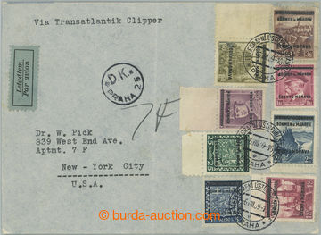 260206 - 1939 airmail letter addressed to to USA with multicolor fran