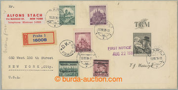 260207 - 1939 Reg letter addressed to to USA, franked with. i.a. soub