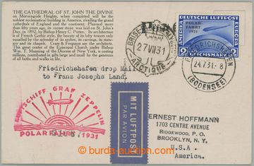 260212 - 1931 POLARFAHRT 1931, airmail postcard to USA, transported b