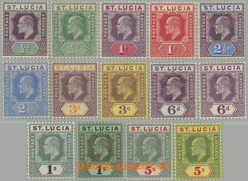 260219 - 1904-1910 SG.64-77, Edward VII. ½P-5Sh; complete set mainly