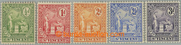 260228 - 1907-1908 SG.94-98, Allegory ½P - 3P, complete set, wmk Mul