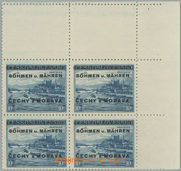 260241 - 1939 Pof.19KH, Bratislava 10Kč modrá, pravý horní rohov