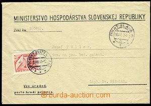 26025 - 1943 Postage due stmp  service letter where porto was/were p