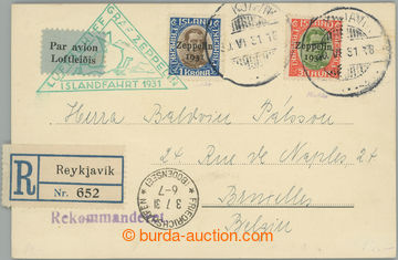 260253 - 1931 ZEPPELIN / ISLANDFAHRT 1931 / Reg and airmail card to B