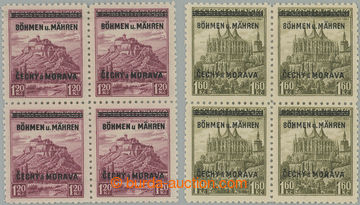 260255 - 1939 Pof.11DV, 13 VV, Znak 5h a Mukačevo 1,20Kč, 4-bloky s