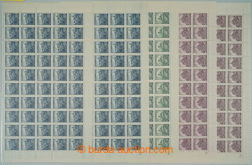 260259 - 1939 COUNTER SHEET / Pof.28, 29, 30, comp. of 5 complete 50-