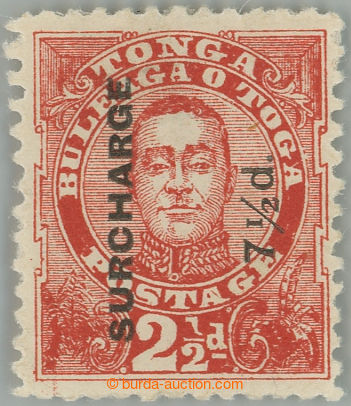 260276 - 1895 SG.31e, overprint George II. 7½P/2½P red with plate v