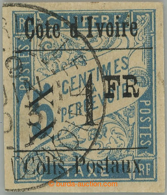 260278 - 1903 Yv.7d, overprint parcel Chiffre Taxe 1Fr/5c blue, fragm