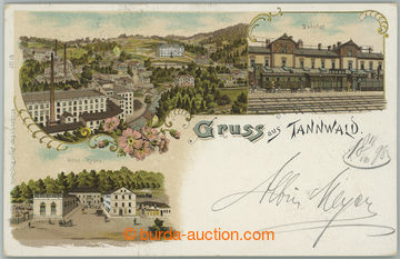 260301 - 1892 TANVALD (Tanwald), 3-views color lithography, outside g