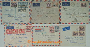 260317 - 1956-1958 6 airmail letters addressed to France, from that 1