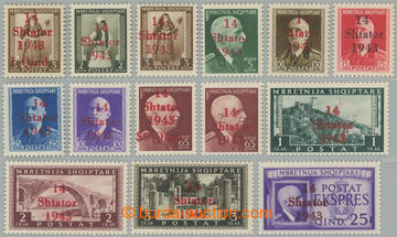 260333 - 1943 Mi.1-14, overprint issue 1Q/3Q - 3Fr + special-delivery