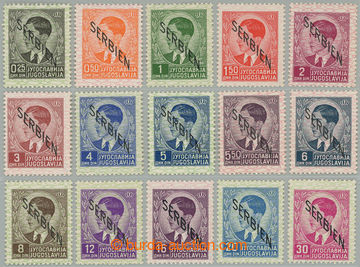 260336 - 1941 SERBIEN / Mi.31-45, přetisková 0,25D - 30D; 3x dvl, c