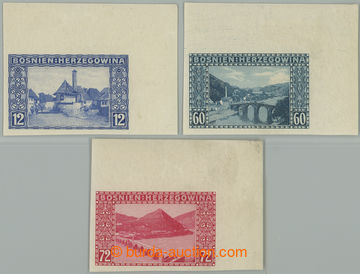 260371 - 1912 ANK.61-63, Landscape 10h - 72H, imperforated corner pie