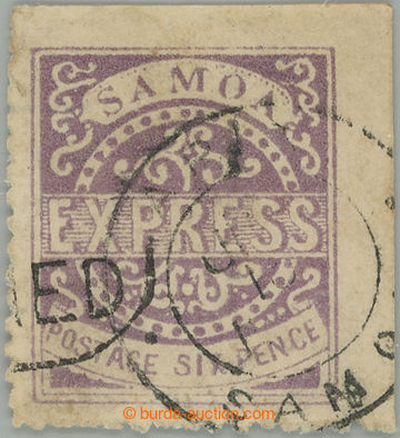 260408 - 1877 SG.17, Samoa Express 6P mauve, corner piece (!) with ca