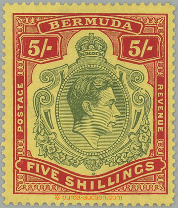 260411 - 1938-1954 SG.118be, Jiří VI. 5Sh dull yellow green / red o