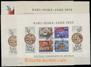 26042 - 1953 Mi.Bl.8-9 A + B, pamětní razítka, kat. 1600 MiM