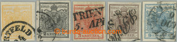 260431 - 1850 ANK.1HI-5HI, Coat of arms 1Kr-9Kr, I. types HP, 1 Kr oc