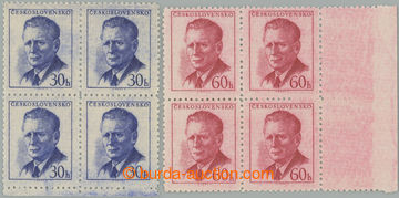 260489 - 1958 Pof.999B-1000B VV, Novotný, obě hodnoty v krajových 