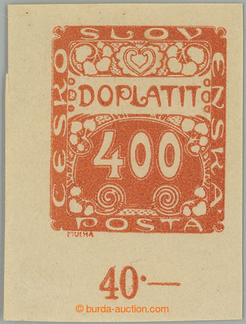 260537 -  PLATE PROOF  Pof.DL11, Ornament 400h with lower margin with