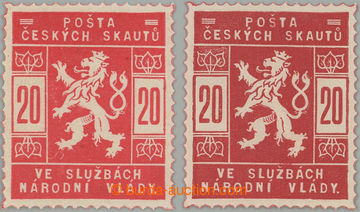 260594 - 1918 Pof.SK2, SK2a, 20h světle červená a červená; po n