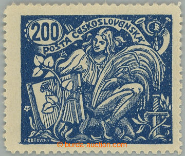 260609 -  Pof.174A, 200h blue, type III., line perforation 13¾; mint