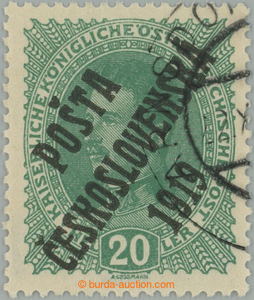 260623 -  Pof.39a, Charles 20h light green, overprint type II., fragm