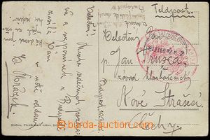 26068 - 1917 Danube Flotilla  SMS TEMES, red oval pmk with coats of 