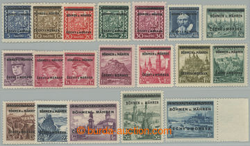 260693 - 1939 Pof.1-19, Přetisková emise, kompletní, 10Kč krajov