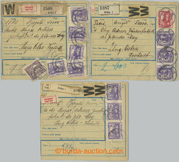 260743 - 1919 comp. 3 pcs of larger parts dispatch notes on/for valua