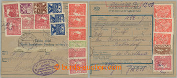 260748 - 1920 větší díl poštovní průvodky na balík vyfr. na o
