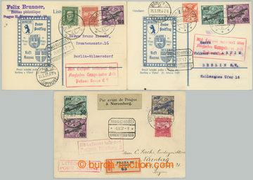 260756 - 1927 PRAHA - NÜRNBERG + 1. LET PRAHA - BERLIN,  sestava 3ks