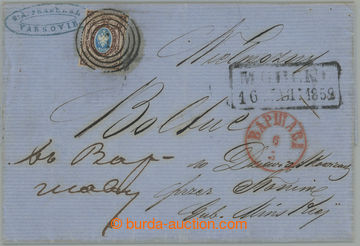 260757 - 1858 letter franked with Russian stamp Coat of arms 10Kop wi