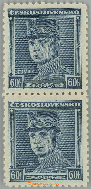 260789 - 1939 Sy.1, Blue Štefánik 60h blue, vertical pair; mint nev