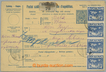 260817 - 1919 whole Us Hungarian parcel card with imprinted stamp 10f