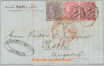 260839 - 1859 dopis do z Londýna do Pešti vyfr. zn. Viktorie 6P, SG