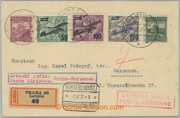 260860 - 1927 R+Let dopis zaslaný do Polska, vyfr. let. zn. Pof.L4-L